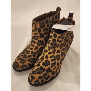 Aqua Collège Waterproof Leopard Print Ankle Boots NWT Women’s 11M